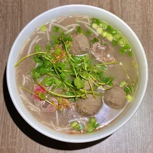 Spicy Beef Meatball Flat Noodle