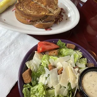 Reuben and Caesar salad