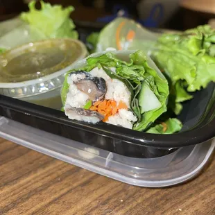 Kuay Tiew Lui Suan(spring rolls or summer rolls depending on where you&apos;re from). Weird thing in roll?
