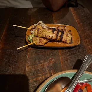 Road side chicken skewers