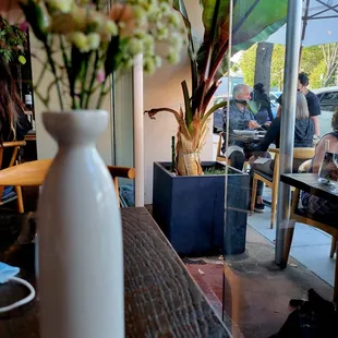 a vase of flowers on a table