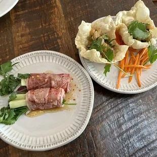 Salmon Ceviche and Beef Carpaccio