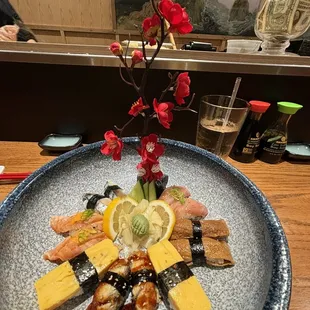 Eel, Egg Sushi, Sea Bream, Yellowtail, Salmon Belly