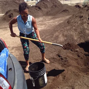 Dressed to impress...and to shovel compost!