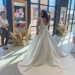 One of the many gorgeous dresses she has. They are all different styles, but all in style and up todate.