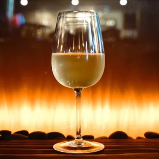 a glass of white wine