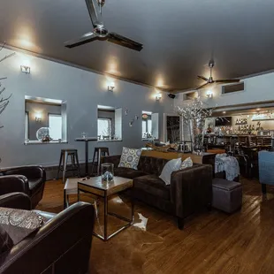 the living room and bar