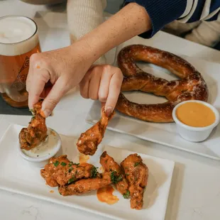 Wings and Pretzel