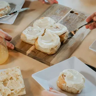 Brunch Menu: Cinnamon bun
* Served warm with cream cheese frosting