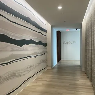 Walking into the spa