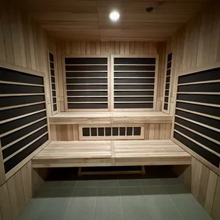 Accessible luxury is what Sojourn Spa is all about. The custom built InfraRed Sauna meets all ADA requirements.