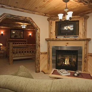 Fireplace; flat-screen Hi-def TV with Directv and Dvd player
