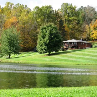 Sojourner's 3 acre lake and lodge.