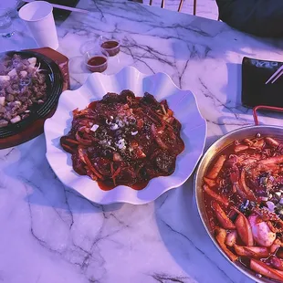 Best chicken gizzard, stir fried soondae, and dukbokki