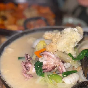 Mild Seafood Stew with crispy rice