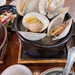 Clear Clam Soup with Flat Noodles