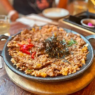 Radish Kimchi Fried Rice with Brisket.
