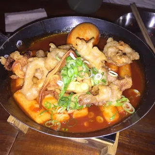 Spicy Rice Cake and Fried Squid