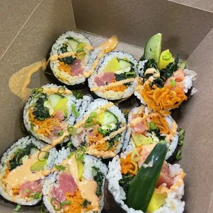 Gimbap - spicy tuna.   Overall okay. Not amazing.