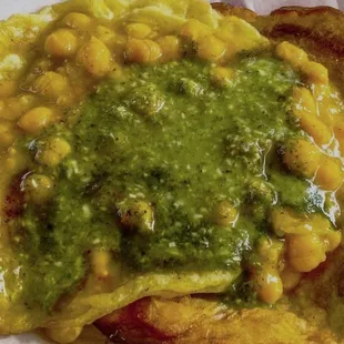 Doubles , Chana with barra totally vegan .