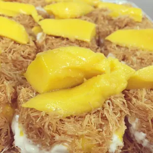Konafa with cream and mango . Order it now :)