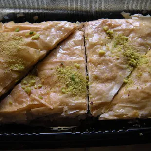 Purchased at Monrovia Street Fair (Friday nights) for $5 (2 baklava is $2.50)