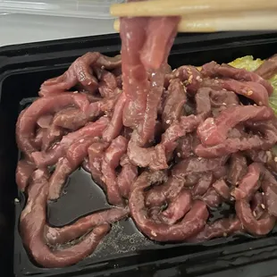 Raw beef now