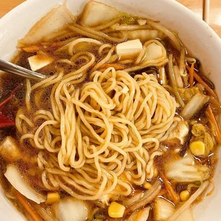 R5. Mixed Veggie Ramen was flavorful- even better when I added the chili oil.