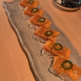 Aburi Salmon Oshi Sushi