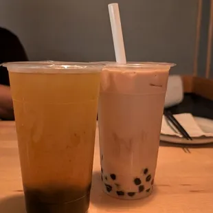 Mango Green Tea and Pudding Milk Tea