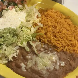 Rice and beans that come with your entree