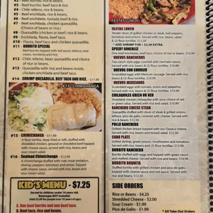 Menu as of 7/22/2024