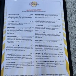 menu