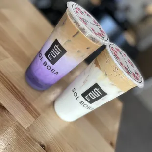 Dalgona latte and Ube latte