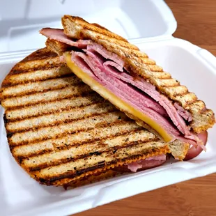 Ham, Gouda, &amp; Apple Butter Panini on Rustic Italian