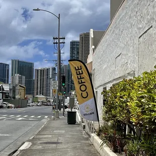 Feather banner will wave you down