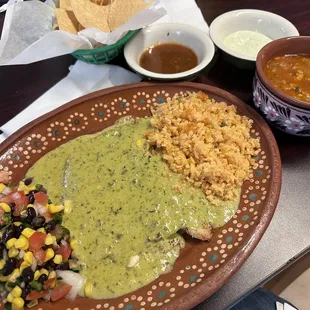 Chicken Poblano w/charro beans