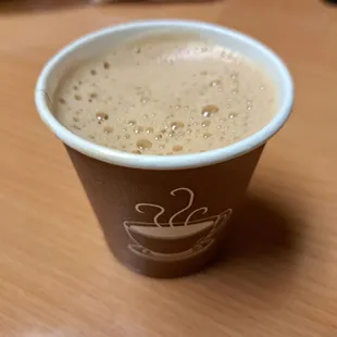 Cortadito is a sweetened Cuban espresso with milk served in a Dixie sized cup.
