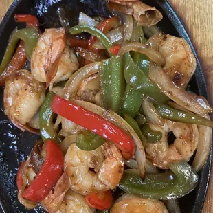 Shrimp fajitas