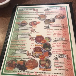 menu