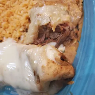 Sol Chimichanga with *shredded beef*