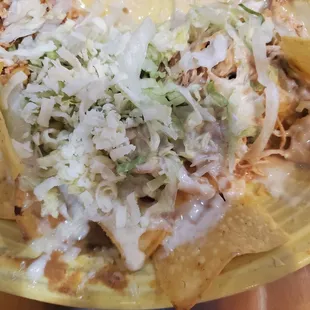 Sol Nachos with shredded chicken