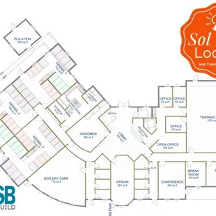 Floorplan of anticipated new kennel, meet &amp; greet area, training center