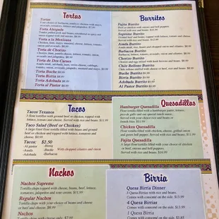 menu