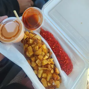 #8 &amp; #12 with Spicy Mayo and Tabasco Sriracha