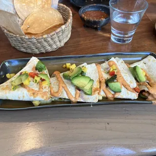 CHIPOTLE SHRIMP QUESADILLAS