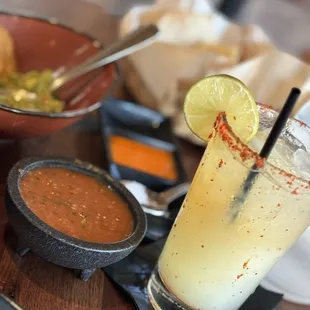 Naked guacamole and Margaritas are delicious!