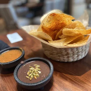 Yummy chips and bean dip