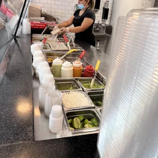 a woman preparing food