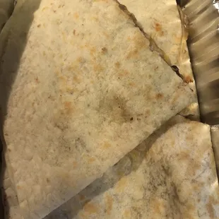 Ordered a quesadilla but this soggy uncooked tortilla showed up. No thanks.